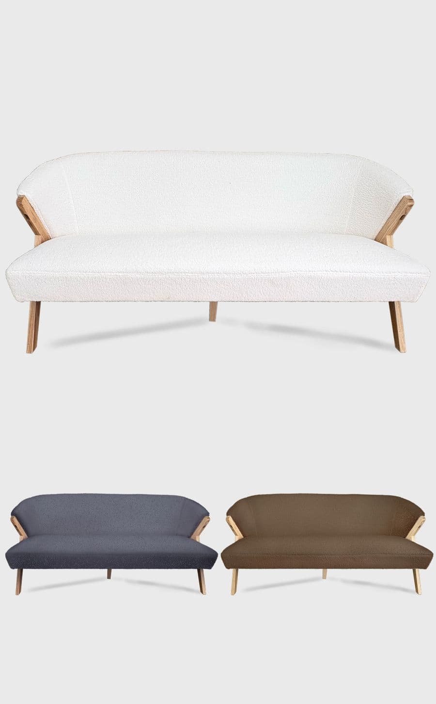 Modern Boucle Sofa Three Seat